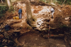 Excavation 1989: View of furnace base and gun-casting pit looking NE