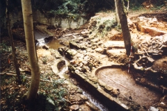 Excavation 1989: View of site looking N, showing wheelpit, gun-casting pit and base of furnace